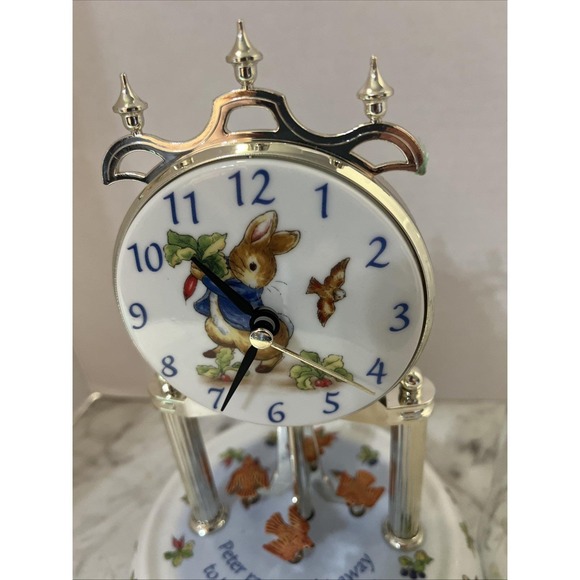 Vintage Peter Rabbit Anniversary Clock 2002 with Swirling Birds Working - Picture 12 of 15